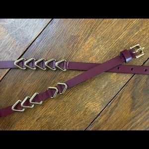 Rebecca Minkoff Maroon Leather Belt Sz L NWOT